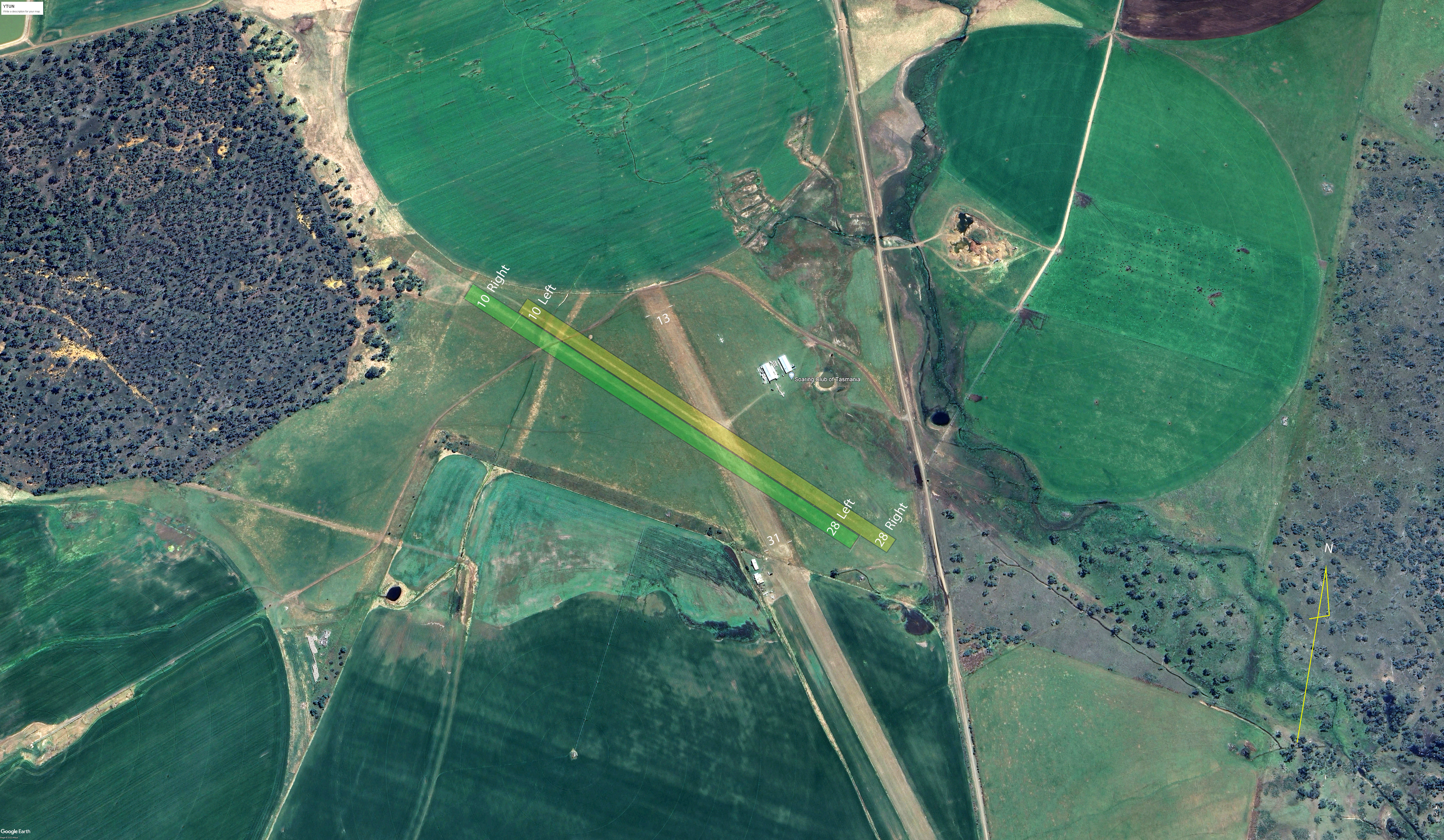 Aerial view over Tunbridge Airfield